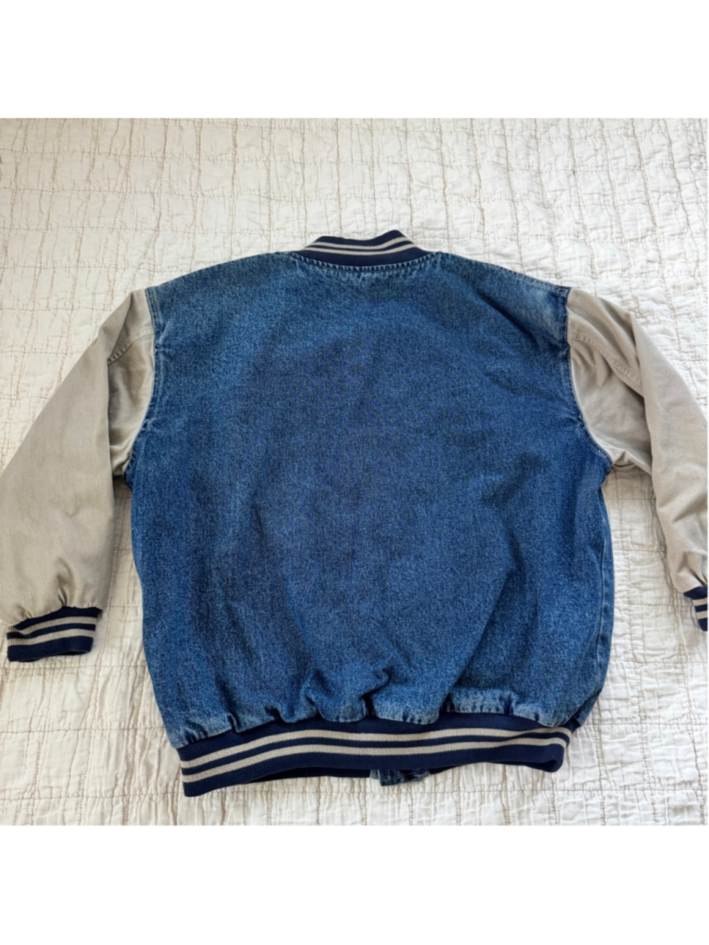 Vintage Hartwell ViaSport Garfield Varsity Bomber Denim Jacket • Size: L - Picture 6 of 10